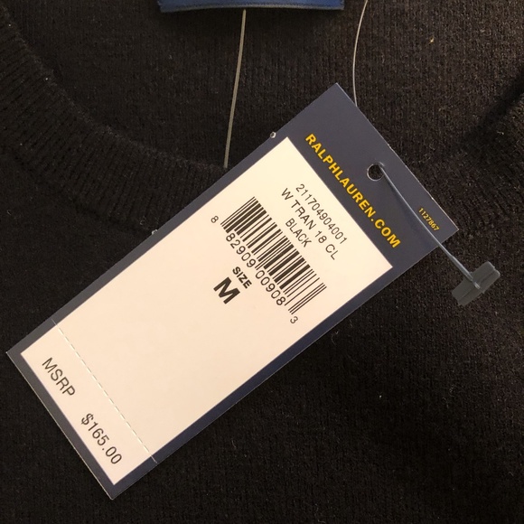 Polo Ralph Lauren Sweater Vest Black Wool Blend M - Picture 5 of 9